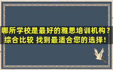 哪所学校是最好的雅思培训机构？综合比较 找到最适合您的选择！